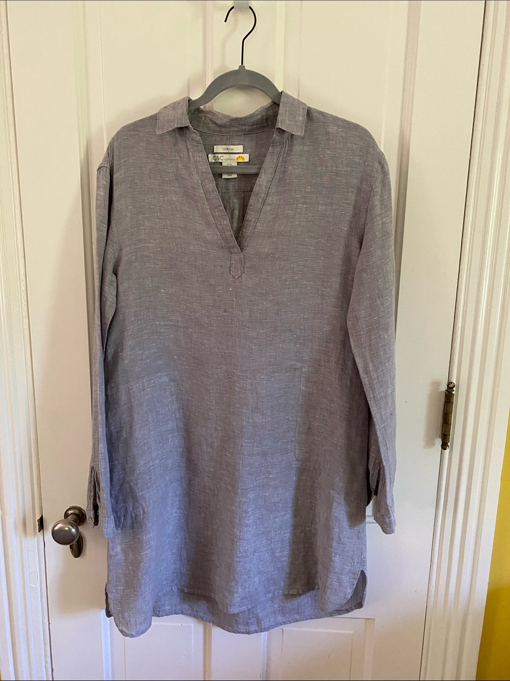 C&C California Light Gray Linen Tunic